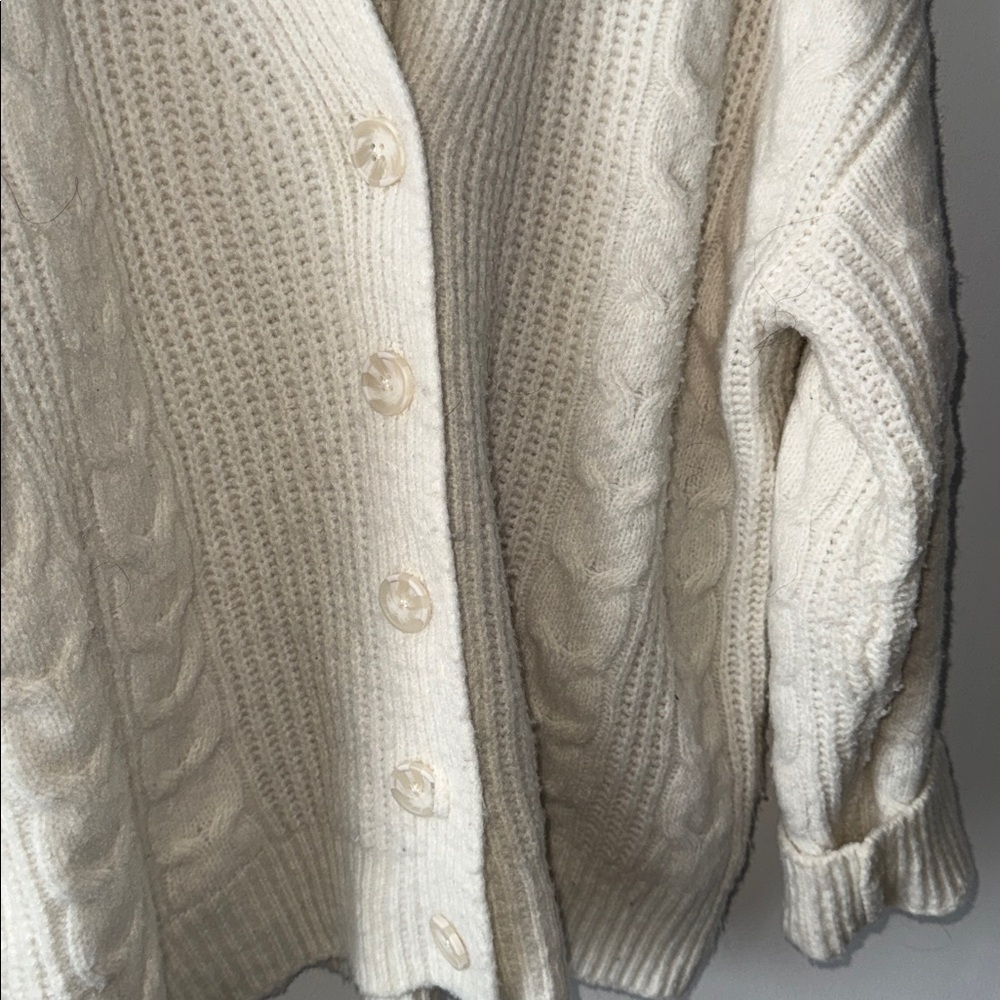 Universal Thread Cream Cable-Knit Button Cardigan - Picture 4 of 5